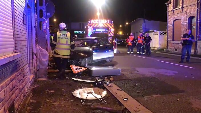 Une Audi s’encastre dans un poteau à Sin-le-Noble : un blessé grave et le conducteur arrêté