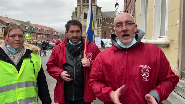 Manifestation à Saint-Venant des oubliés du Ségur de la santé 