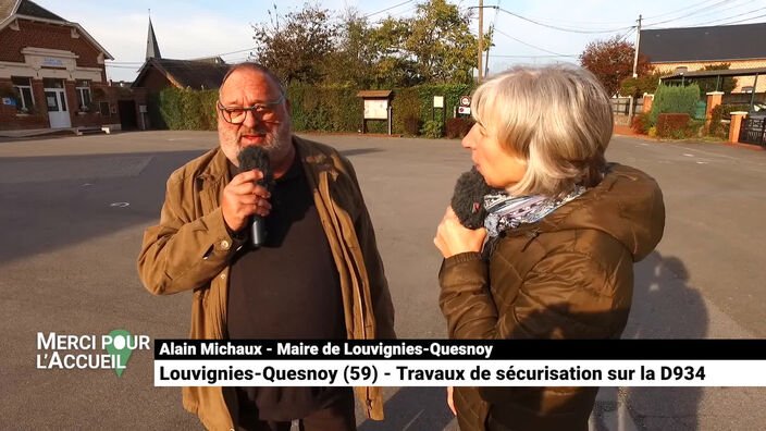 Merci pour l'accueil: Louvignies-Quesnoy, travaux sur la D934