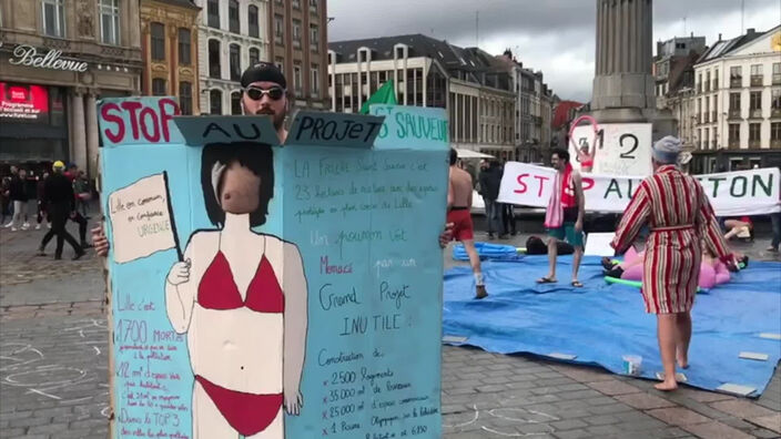 Lille : les militants d’Extinction Rebellion manifestent contre le projet de la friche Saint-Sauveur