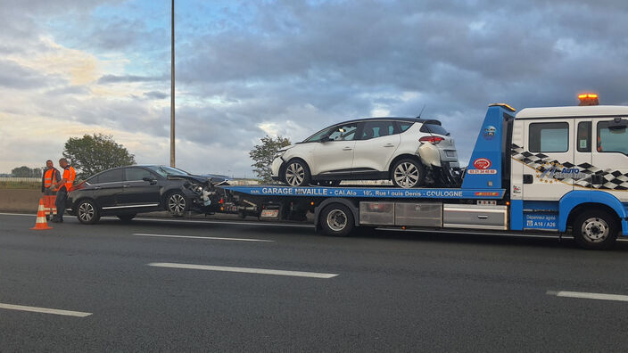 Calais : un accident entre deux voitures sur l'A16 fait trois blessés légers