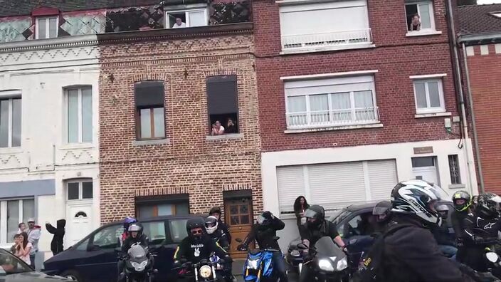 Des motards rassemblés pour les obsèques de Geoffrey Berrahoui