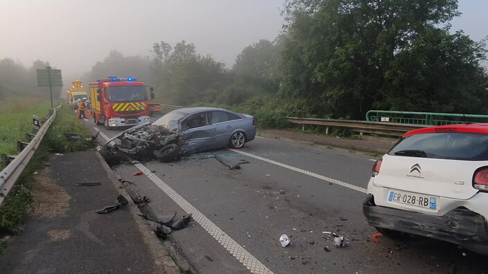 Violente collision sur la D301 à Houdain, trois blessés et des bouchons