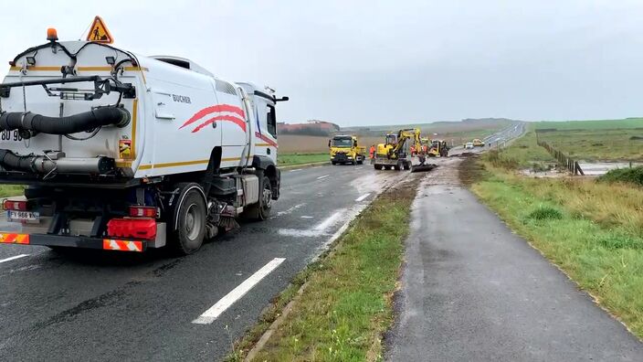 A Wimereux, la route vers Boulogne est coupée suite aux inondations