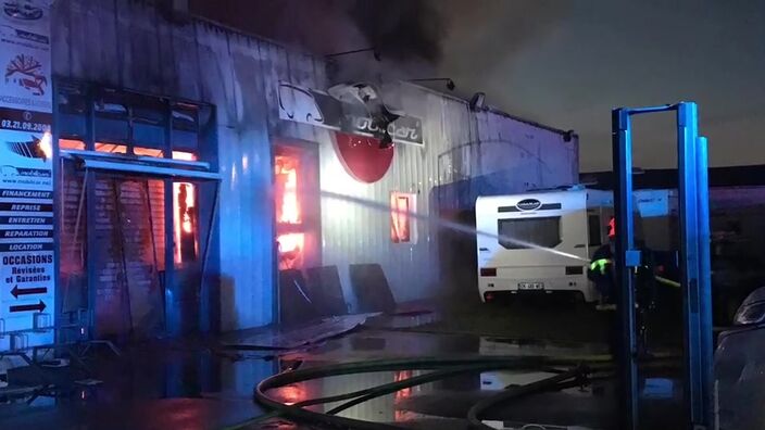 Un important incendie chez le concessionnaire Mobilcar’ à Berck