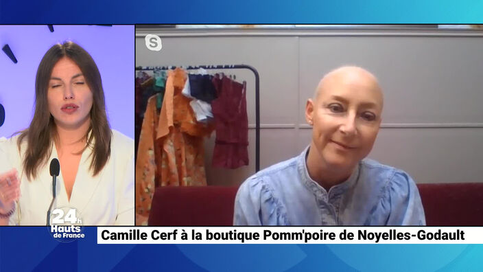 Camille Cerf à la boutique Pomm'poire de Noyelles-Godault