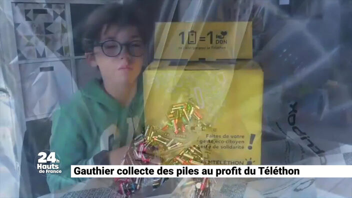 Gauthier collecte des piles au profit du Téléthon