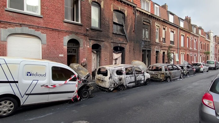 Lille: huit voitures brûlées ou endommagées et de gros dégâts à Saint-Maurice