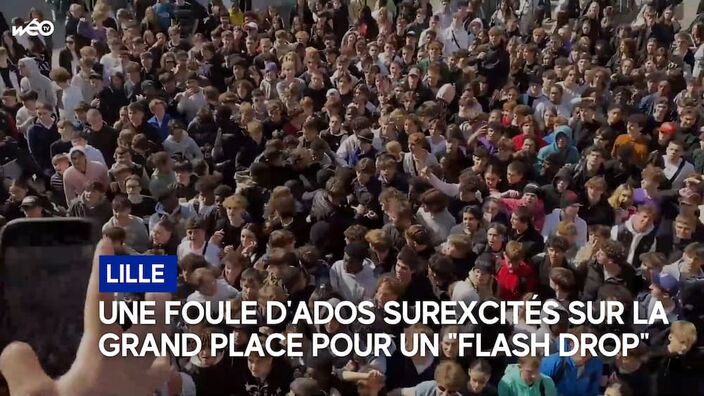 Lille : impressionnant mouvement de foule sur la Grand Place lors d'un "Flash drop"