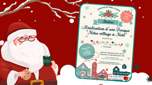 Réalisation d'une fresque "notre Village à Noël"