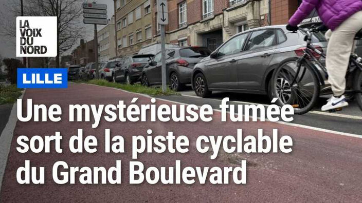 Une mystérieuse fumée sort de la piste cyclable du Grand Boulevard