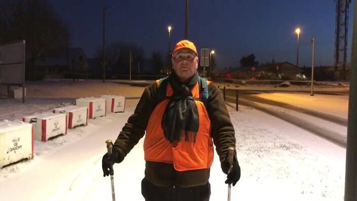 La neige ne stoppe pas Patrick, retraité de Gauchy