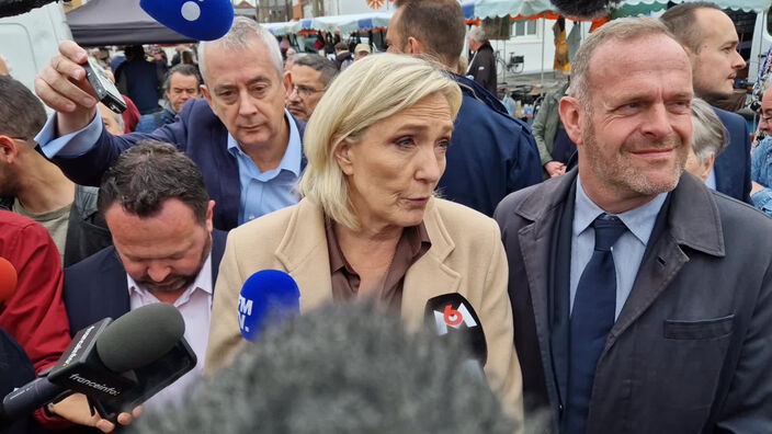 Hénin-Beaumont : Marine Le Pen appelle à «un gouvernement d’union nationale» depuis le marché