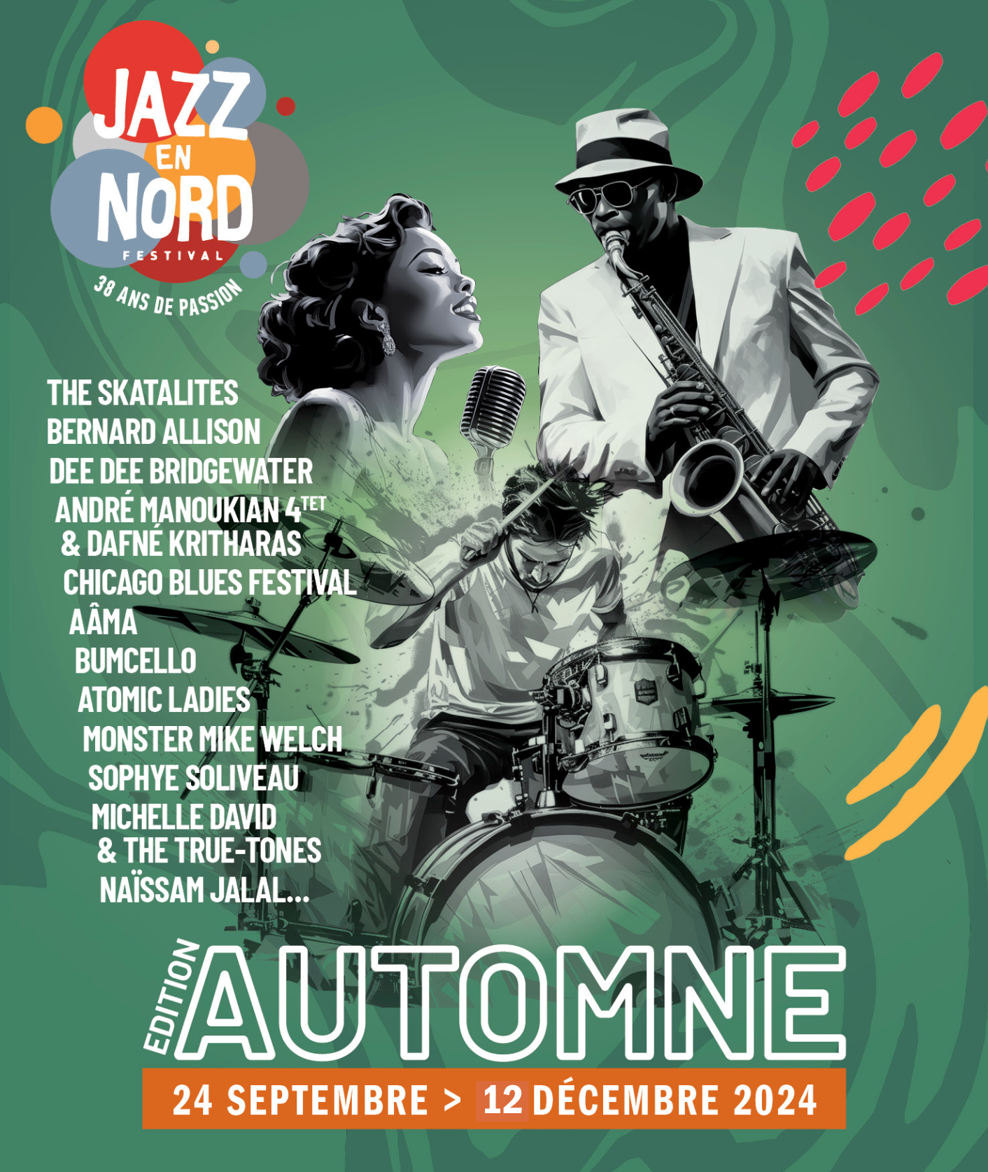 Affiche de l'édition automne 2024 du Jazz en Nord Festival 