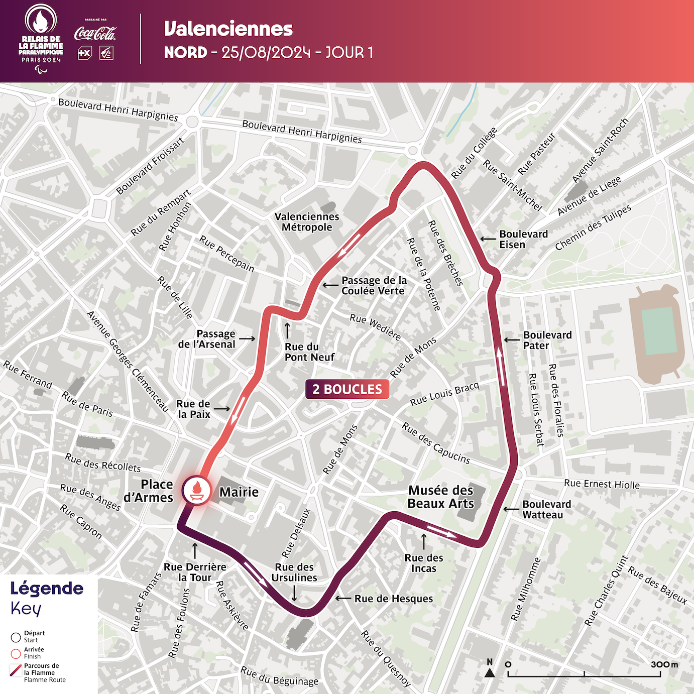 Carte : la Flamme paralympique à Calais.