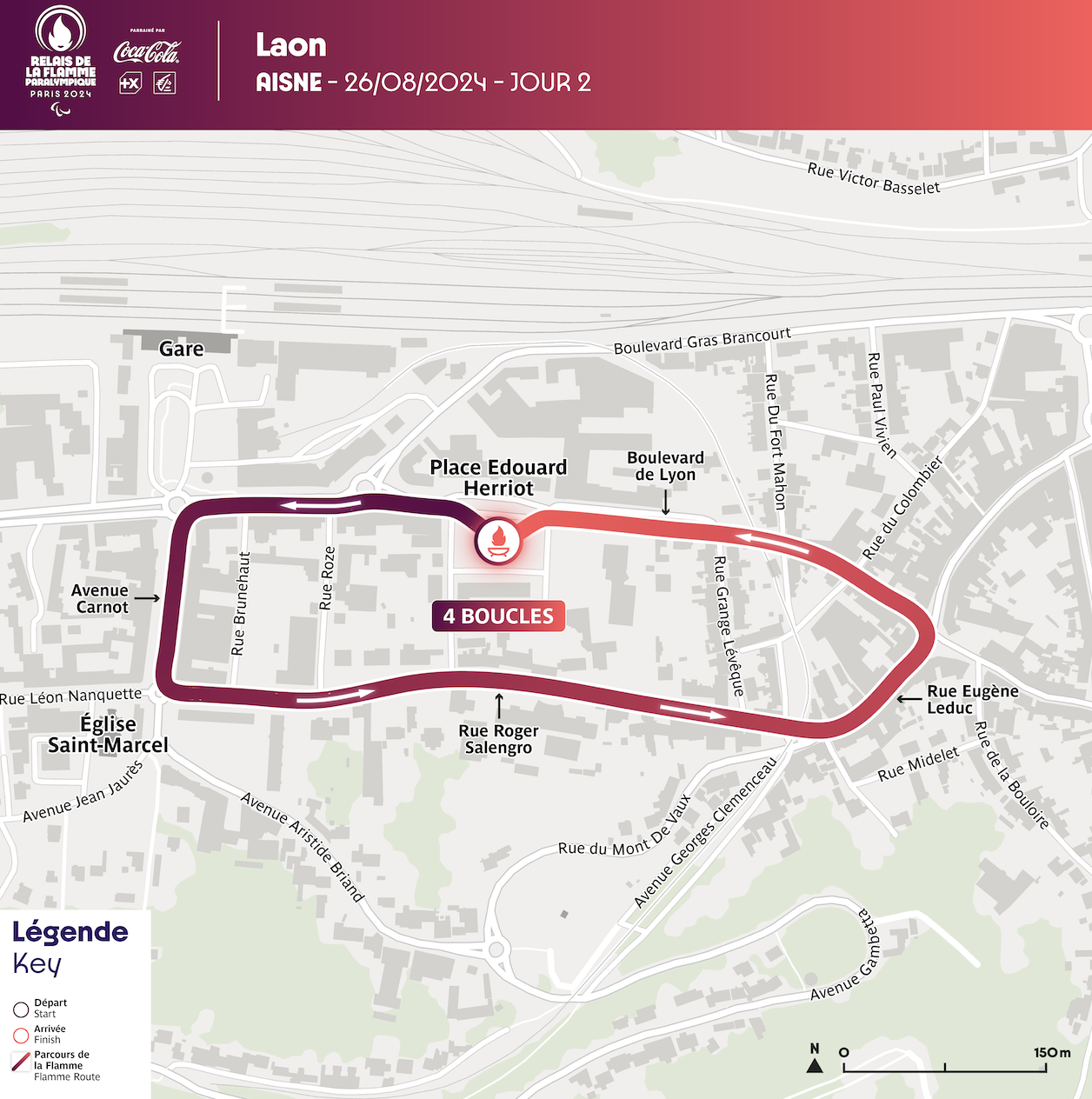 Carte : la Flamme paralympique à Laon.