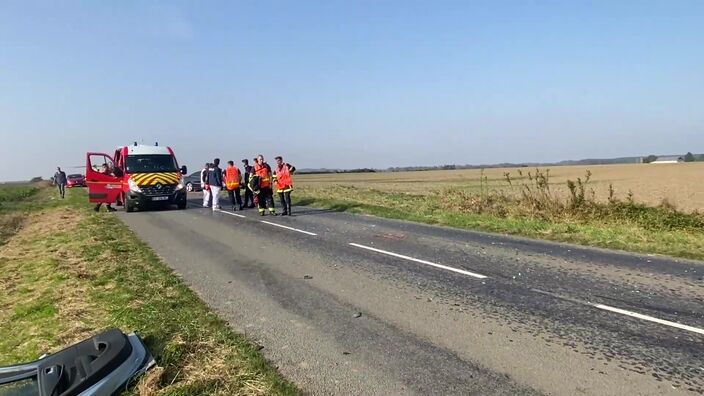 Deux blessés dans une collision frontale entre Lécluse et Écourt-Saint-Quentin, un hélicoptère en renfort