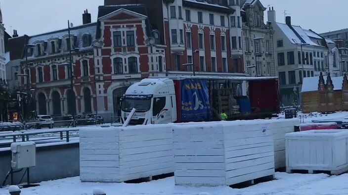 Béthune : un jeudi matin de janvier sous la neige