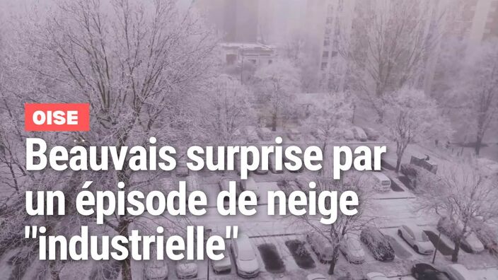 Oise : Beauvais surprise par un épisode de neige "industrielle"...